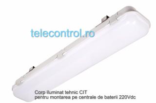 Corp iluminat industrial LED 1x150cm pentru centrala de baterii, 49W, 4900lm, 4000K, IP65, IK09, 180grade, Intelight 93111