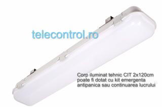 Corp iluminat industrial LED 2x120cm, 49W, 4500lm, 4000K, IP65, IK09, 180grade, Intelight 93104