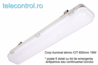 Corp iluminat industrial LED 60cm, 19W, 2100lm, 4000K, IP65, IK09, 180grade, Intelight 93101