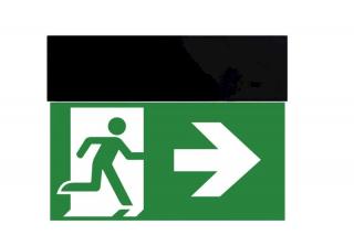 Lampa iluminat evacuare directional, neagra, aparenta, 1 ora, 1.5W, nementinut, test automat, IP20,  Intelight 90080