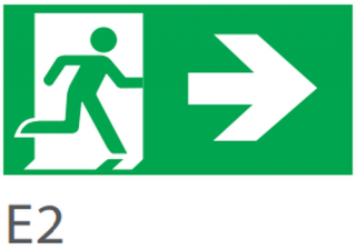 Pictograma evacuare EXIT dreapta E2, 30m, Intelight 98005