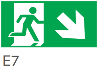 Pictograma evacuare EXIT dreapta jos E7, 30m, Intelight 98000