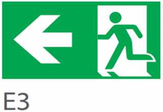 Pictograma evacuare EXIT stanga E3, 30m, Intelight 98004