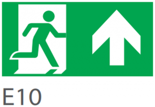 Pictograma evacuare EXIT sus E10, 30m, Intelight 97997