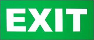 Pictograma evacuare EXIT TEXT E, 300x150mm, Intelight 40000E2