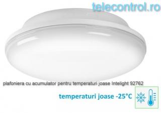 Plafoniera cu acumulator 2 ore autonomie, exterior, cu rezistenta incalzire, 24W, 450lm, 4000K, Intelight 92762