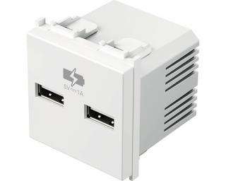 Priza alimentare USB EM65PW de 2 module