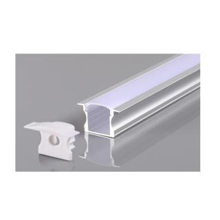 Profil aluminiu banda led 2m, cu aripioare, argintiu, Optonica 5108