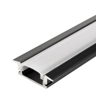 Profil aluminiu banda led 2m, cu aripioare, negru, Optonica 5104