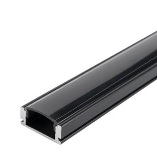Profil aluminiu banda led 2m, negru, cu dispersor negru, Optonica 5107
