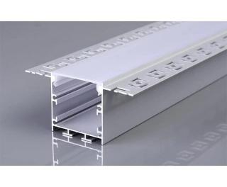 Profil aluminiu banda led 2m, tencuibil, 71.5x35mm, argintiu, Optonica 5123