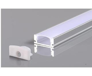 Profil aluminiu banda led, tip U, inaltime 6mm, lungime 2m, culoare alb, Optonica 5184