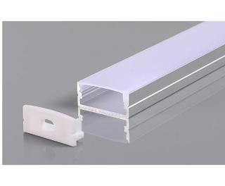 Profil aluminiu banda led, tip U, latura 10mm, lungime 2m, culoare gri natur, Optonica 5183
