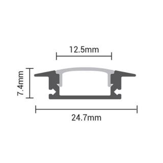 Profil aluminiu incastrat banda led 2m, cu aripioare, alb, Optonica 5106