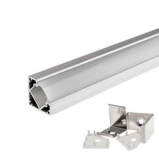 Profil aluminiu pentru benzi led, de colt, cu latura de 18mm, 2metri, Optonica 5179