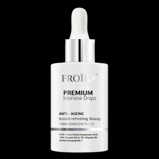 Ser cu niacinamide si acid hialuronic pentru uniformizarea tenului ,   Froika Premium Intensive Drops