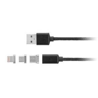 CABLU USB MAGNETIC MICRO USB   LIGHTNING 1M