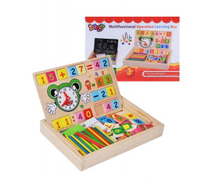 Jucarie educativa din lemn Tablita multifunctionala Learning Box, + 3 ani