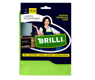 Laveta microfibra intreaga casa Brilli, 40 X 40 cm, 1 bucata set