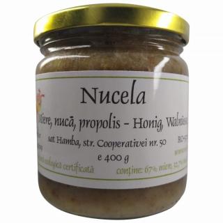 NUCELA - Miere ecologica cu nuca si propolis 440g