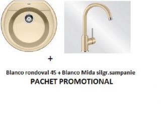 SET Blanco Rondoval 45 + Blanco Mida silgranit sampanie