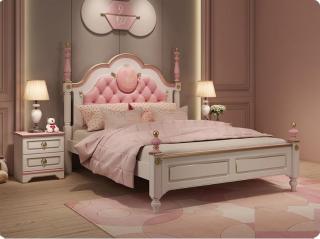Pat Mica Lebada din MDF si lemn stejar   120 x 200cm -cod 118P