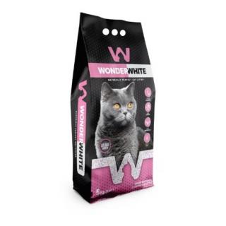 Asternut bentonita pentru pisici Wonder White, 5kg, aroma Pudra de talc