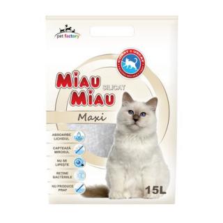 Asternut igienic pentru pisici Miau-Miau, Silicat, 15L