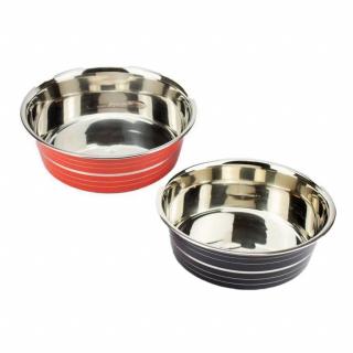 Bol pentru hrana animale, inox, diametru, PC-1008C, 750 ml, 16 cm, Rosu Negru Agility