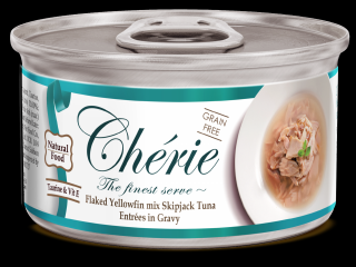 Cherie Adult Cat Grain Free Fulgi de Ton in Sos de Legume 80 g