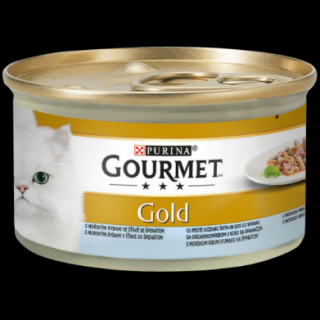 GOURMET GOLD DOUBLE PLEASURE CU PEsTE OCEANIC sI SPANAC IN SOS, 85g