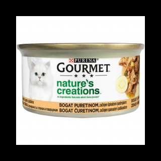 Gourmet Nature s Creations, Bogat in curcan cu spanac si pastarnac, 85 g