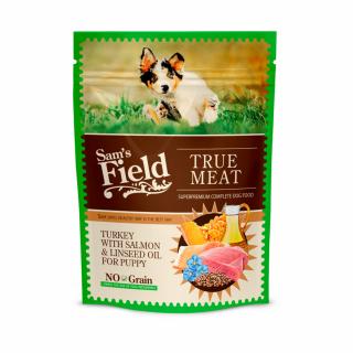 Hrana Umeda caini, Sam s field dog pouch turkey with salmon  linseed oil for puppy 260gr