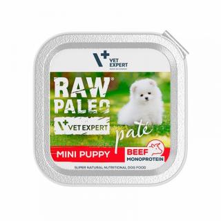 Hrana umeda pentru caini, junior, RAW PALEO PATE, vita, 150 g