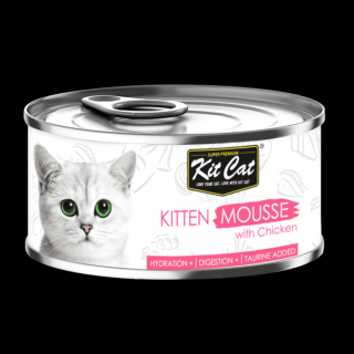 Hrana umeda pentru pui de pisica, Kit Cat Kitten, Mousse de Pui, 80g