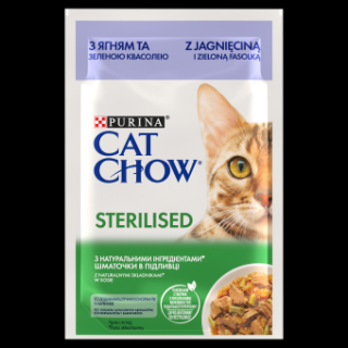 Hrana umeda pisici sterilizate CAT CHOW STERILISED Miel si Fasole verde  1 x 85g