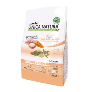 Hrana uscata Natura Unica pisici de interior cu Pui, morcov si orez 1, 5 kg