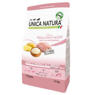 Hrana uscata pentru caini Natura Unica caini toate taliile mono cu Porc 12 kg