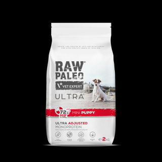 Hrana uscata pentru caini Raw Paleo Ultra Beef Mini Puppy 2kg