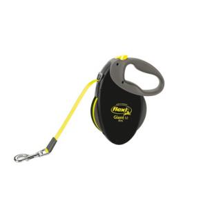 Lesa pentru caini Neon Gigant banda, Flexi, Retractabil, Pana la 25 kg, M, 8 metri, Negru Neon