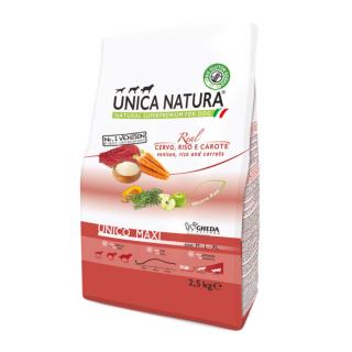 Natura Unica hrana uscata pentru caini talie mare cu Cerb,orez si morcovi 2.5 kg