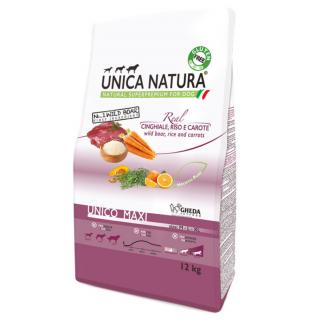 Natura Unica hrana uscata pentru caini talie mare cu Mistret,orez si morcovi 12 kg