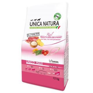 Natura Unica hrana uscata pentru caini talie mare cu Sunca cruda,orez si Cartofi 12 kg