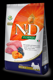 ND Pumpkin Grain Free Mini Adult, Miel si Afine, 7 kg