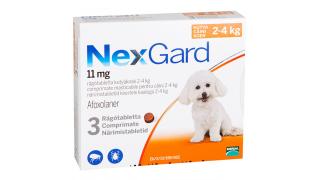 NexGard comprimate masticabile, 2-4 kg, 3 comprimate