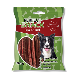 Perfect Snack, recompense delicioase pentru caini,  Fasii de miel ,   300 g