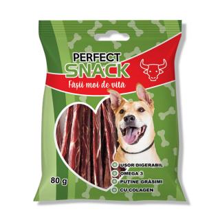 Perfect Snack, recompense delicioase pentru caini,  Fasii moi de Vita,   80 g