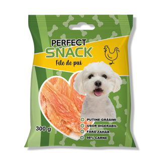 Perfect Snack, recompense delicioase pentru caini,  File pui,   300 g