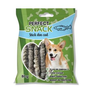 Perfect Snack, recompense delicioase pentru caini, Stick din cod,   80 g
