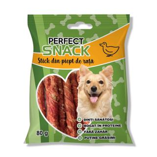 Perfect Snack, recompense delicioase pentru caini, Stick din piept de rata,   80 g